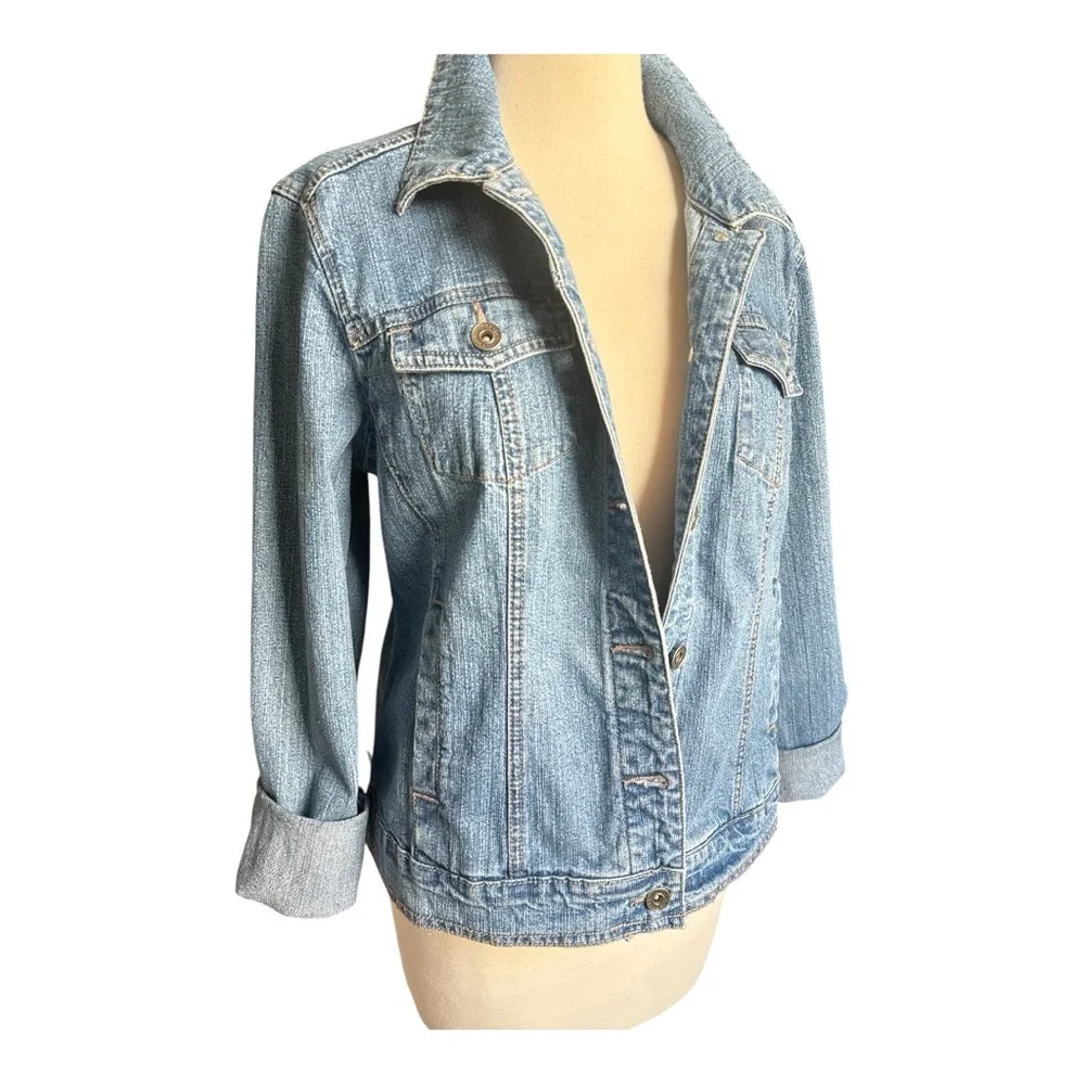 Christopher & Banks Unisex‎ Classic Denim Blue Stretch Jacket  Size M